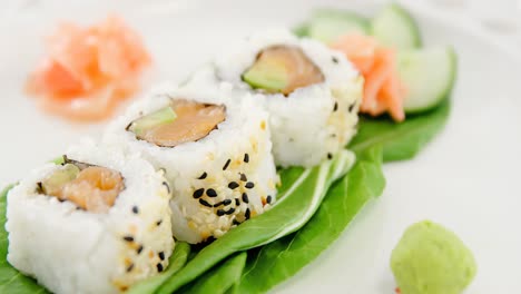 sushi served on plate