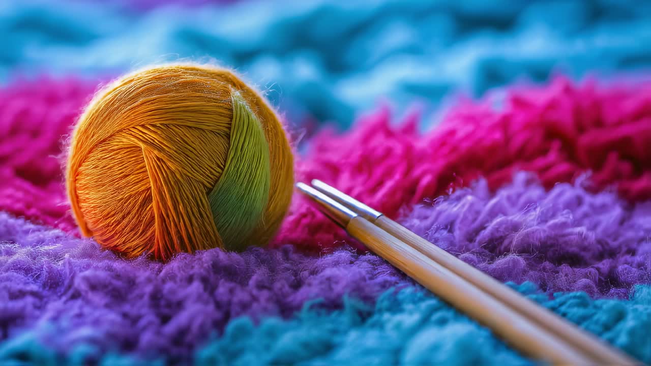 Colorful Yarn and Knitting Needles