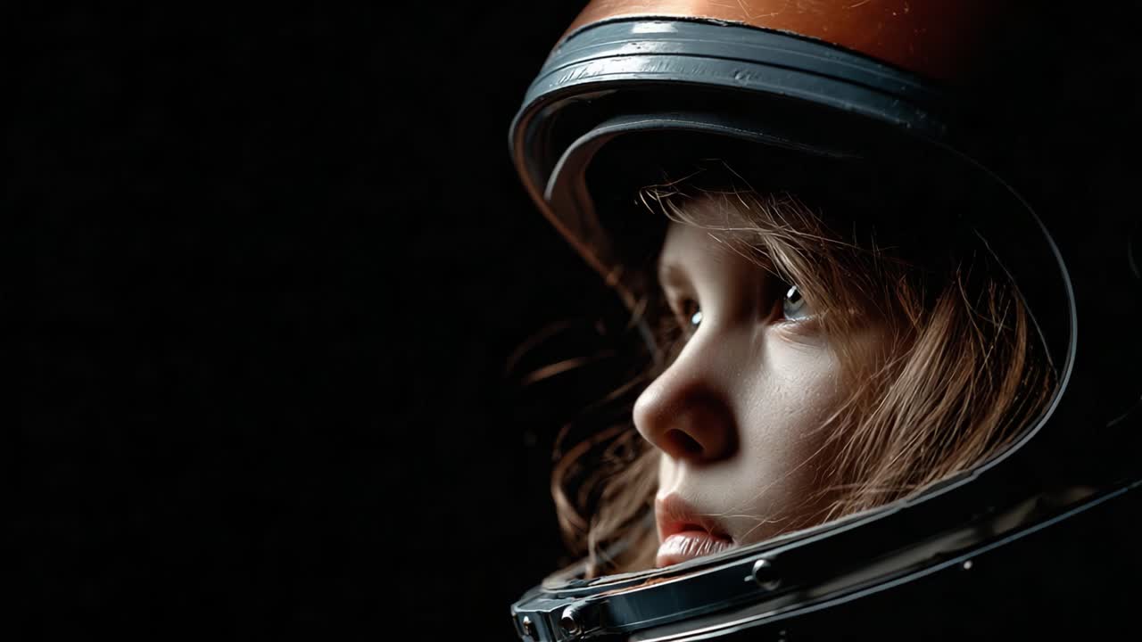 A Young Dreamer in an Astronaut Helmet: Capturing the Essence of Curiosity and Adventure in Space Exploration Imagery