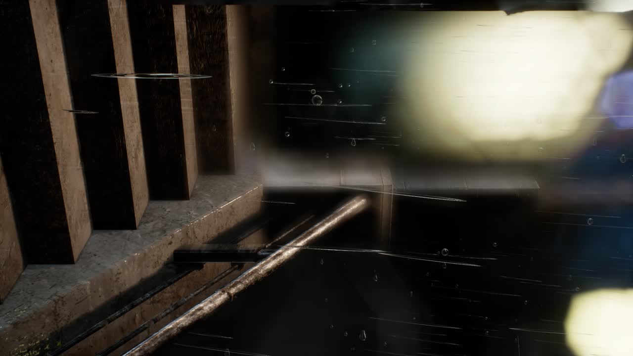 escena urbana en una noche lluviosa