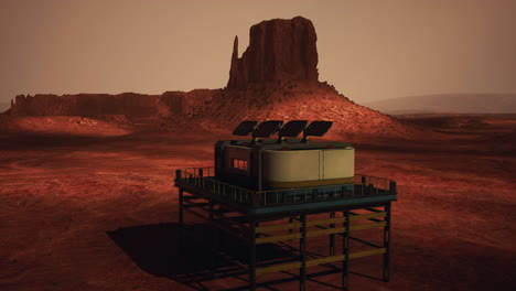 el puesto avanzado de marte en un paisaje del planeta rojo