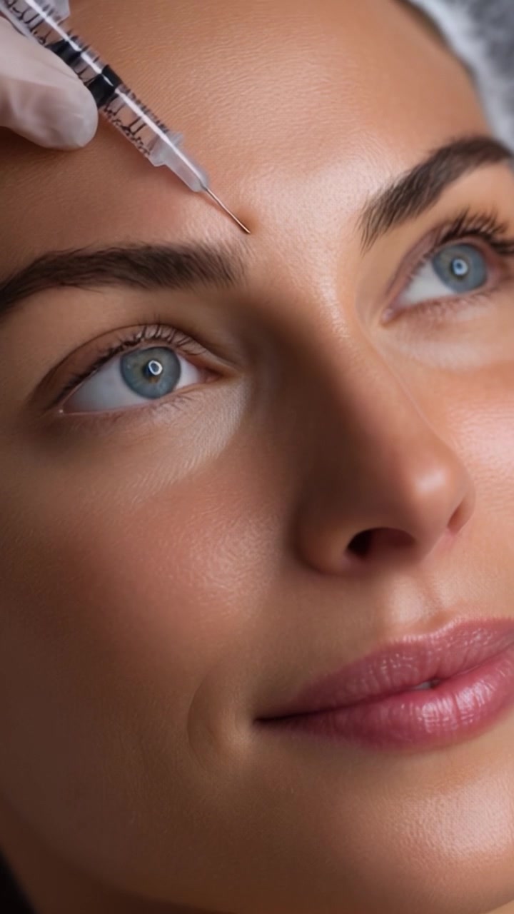 Sessione di Trattamento Estetico: Donna che Riceve un Trattamento Iniettabile per il Miglioramento della Pelle con Focus sulle Espressioni Facciali Prima e Dopo la Procedura