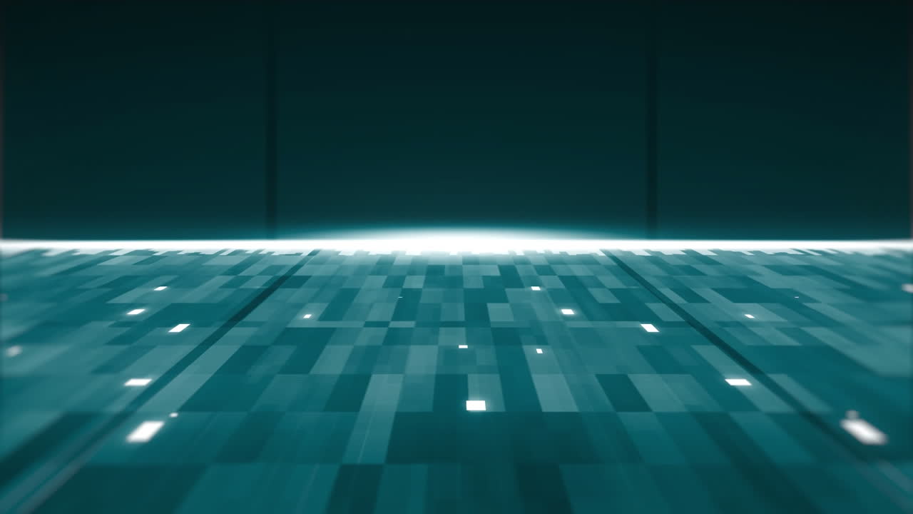 animación de formas de diamante verde brillante y rastros de luz en movimiento