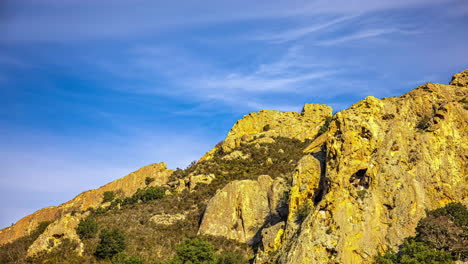 mammoth rock illuminated with sunlight timelapse