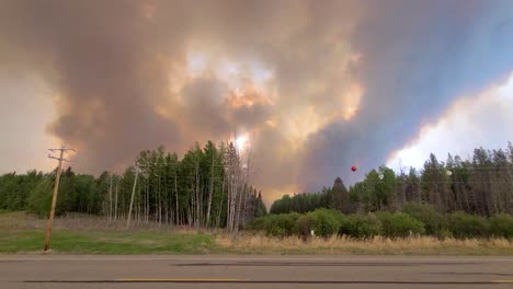 Forest-wildfire-with-massive-black-smoke-rising