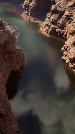 aerial view of a canyon with a river running through it