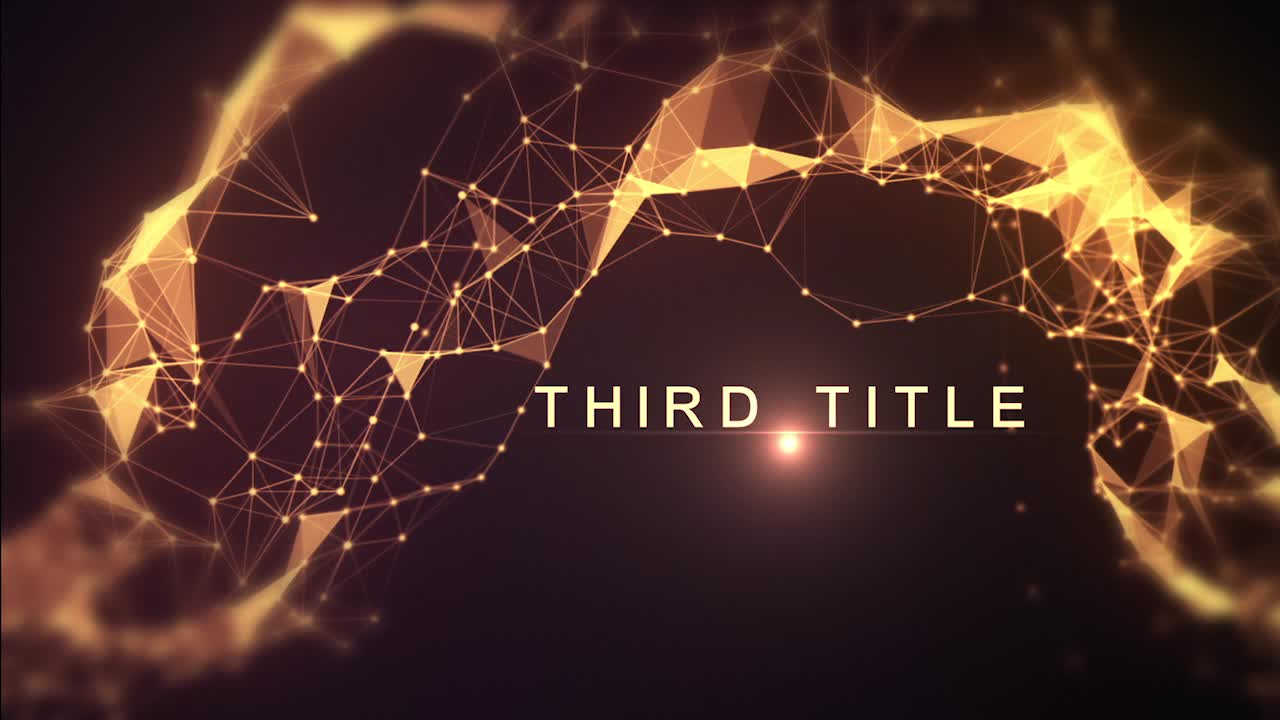 Golden plexus network animation creates a modern and technological presentation opener