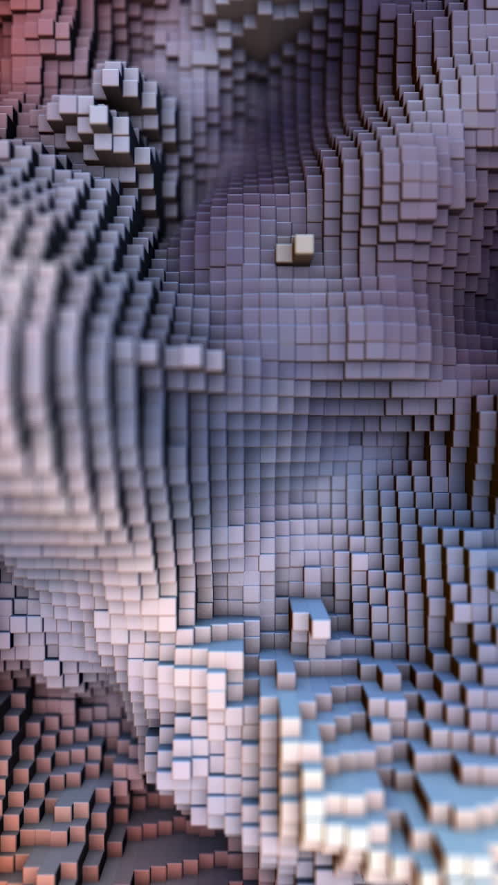 abstracto de arte de voxel en 3d