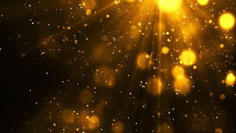 bokeh dorado con rayos de luz fondo de animación abstracta. video en 4k que puede ser filmado en bucle.