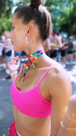 woman at pride parade
