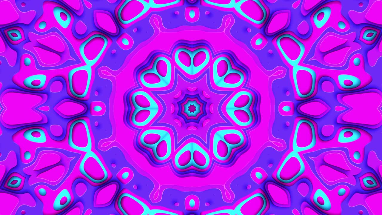 Modern Kaleidoscope VJ Loop With Beautiful Trendy Colors