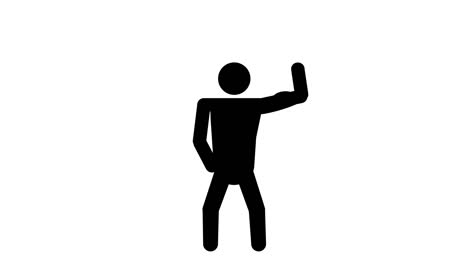 bodybuilder muscular character icon. 4k video animation