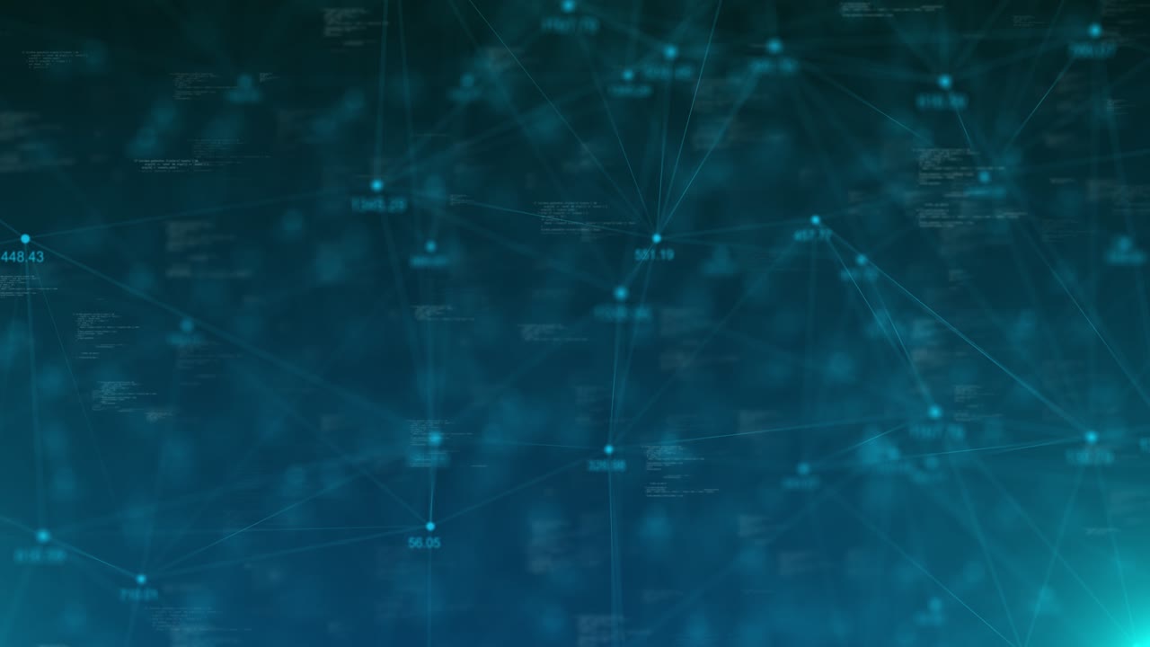 Data matrix simulation digital line internet network grid technology with futuristic hud screen