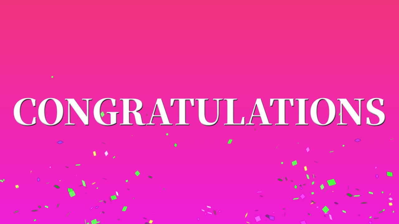 CONGRATULATIONS message text animation motion graphics