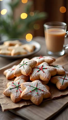 christmas star cookies and tea