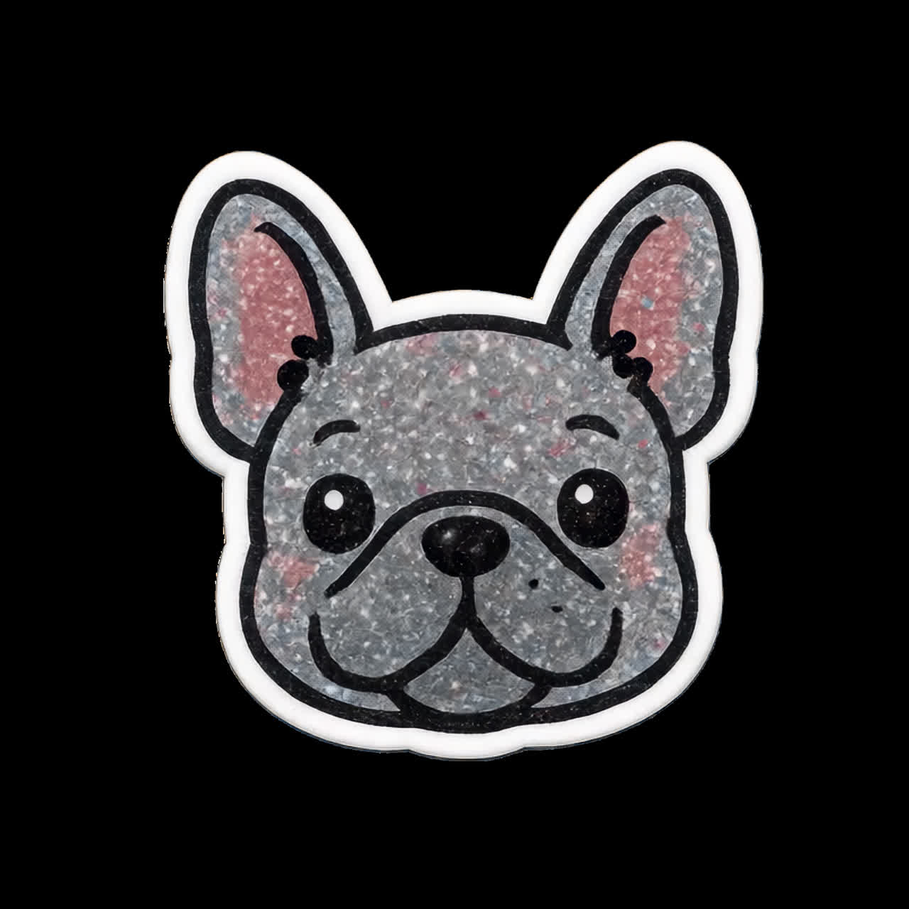 Cute glittery dog sticker animation isolated asset, transparent 4K video, alpha channel, ProRes 4444