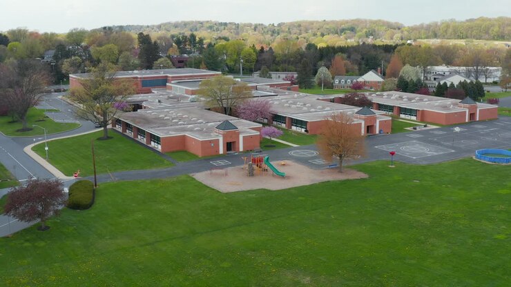 Exterior of school building in USA