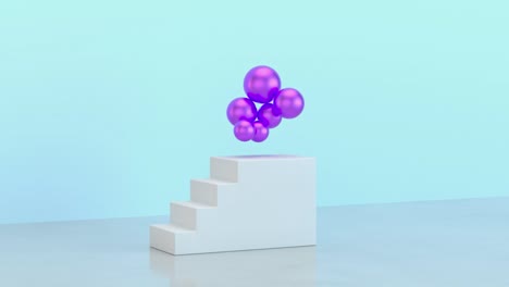 abstract purple geometric shape blue scene 3d rendering motion
