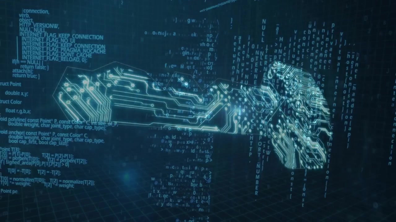 Animation of diverse data processing over navy background and digital key