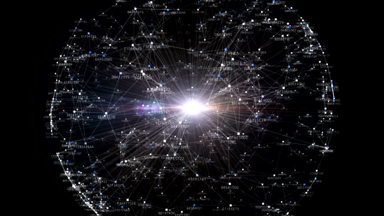 Block chain network and programming concept on technology background.