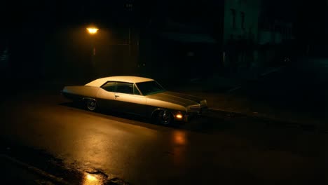 classic car at night