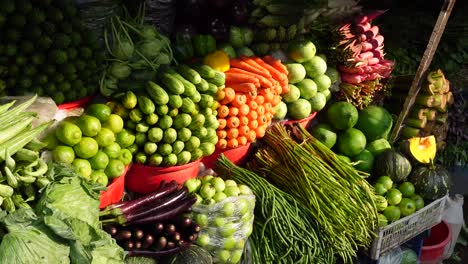 assortment of fresh vegetables at a market