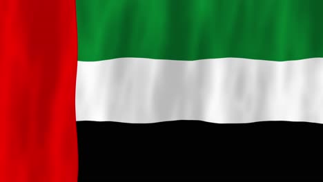 Vereinigte-Arabische-Emirate-Flagge-Land-Animation-3d-Symbol-Design-Wehend-Im-Wind-Bewegung-National-Patriotismus-Welt-Kultur-Emblem-Banner-Naher-Osten-Rot-Weiß-Grün-Schwarz