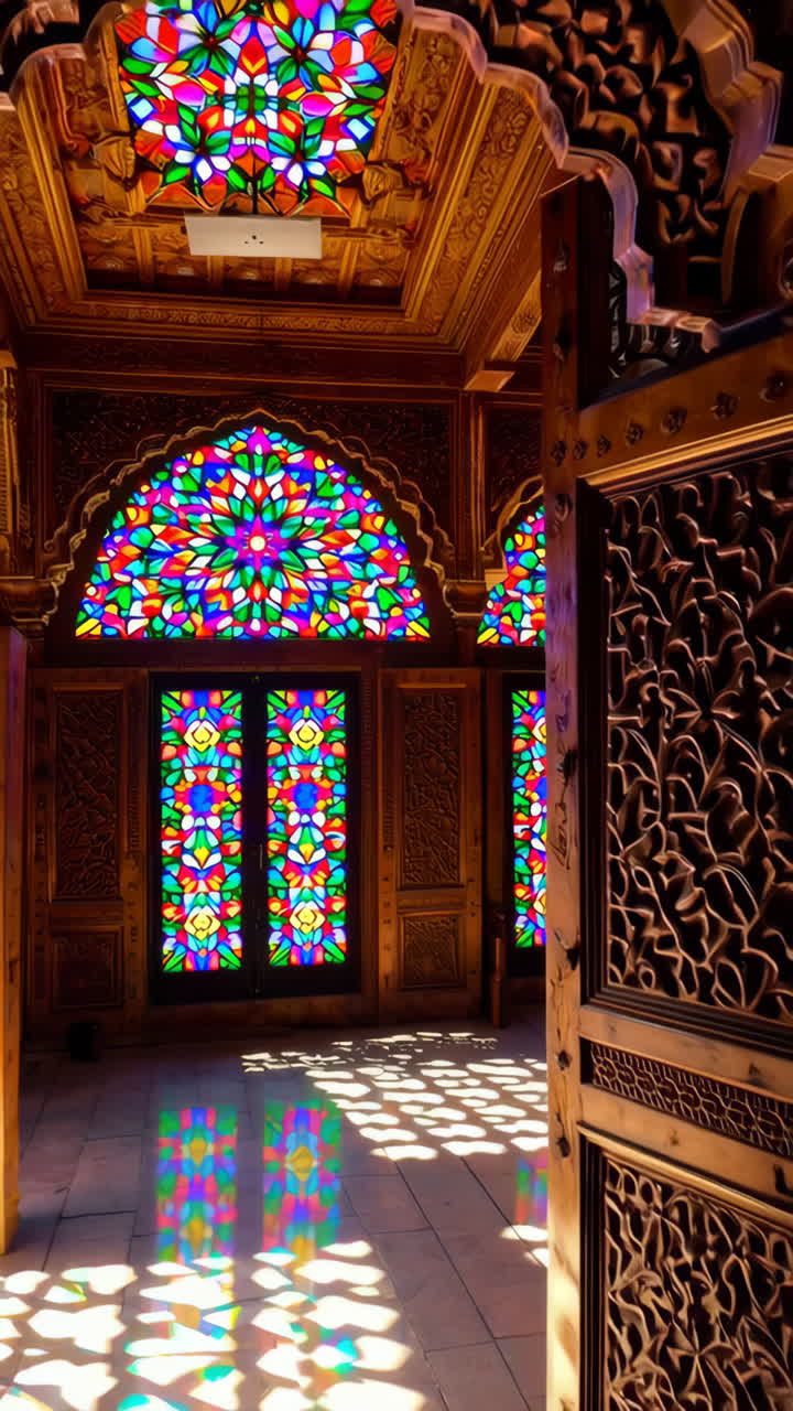 Diverse Architectural Beauty: A Grand Mosque and Stained Glass Masterpieces