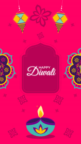 una animación de la celebración del festival de diwali