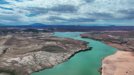 panorama of wahweap bay near lake powell in glen canyon national recreation area, usa