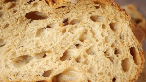 close-up of a slice of seeded bread