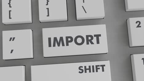pulsación del botón de importación en el teclado