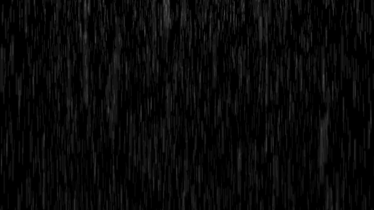 Rainy effect animation on black background
