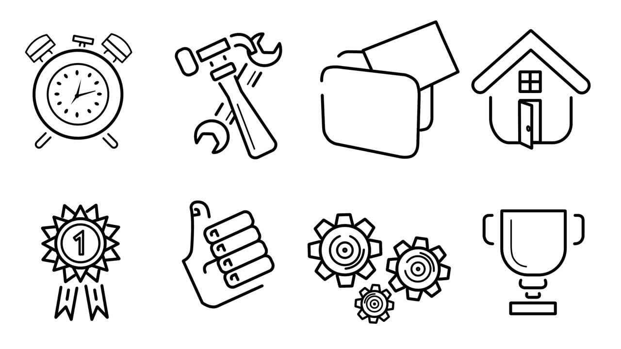 일반 아이콘 세트의 일러스트레이션