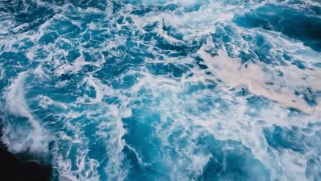 water movement on a hurricane day on terceira island, azores, in the middle of the atlantic ocean