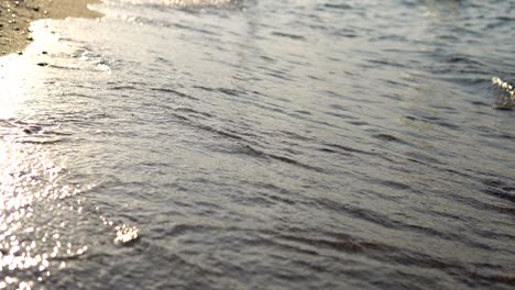 해변에 거품과 함께 부드러운 바다 파도, 영화적인 dof, 배경 루프