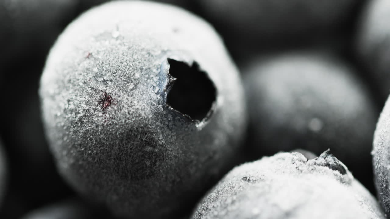 микро-видео ягод с копировальным пространством на черном фоне