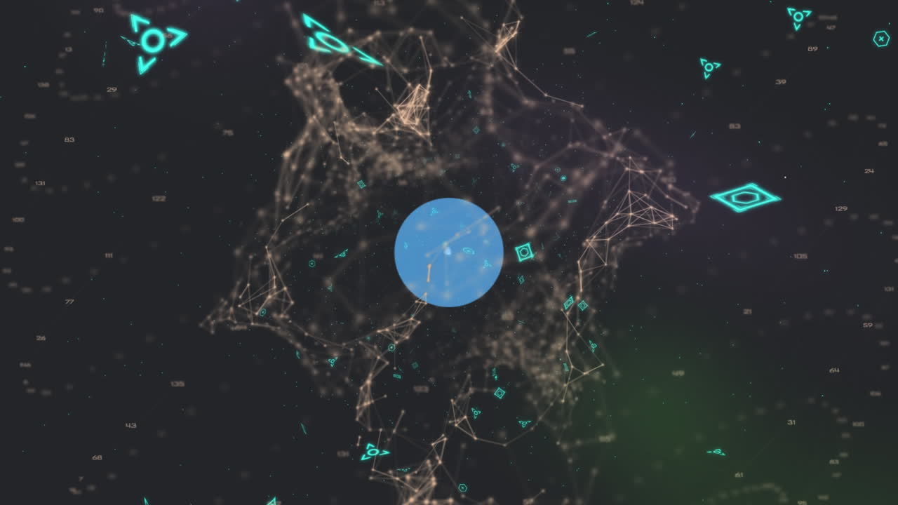 código qr rojo animado con iconos sociales en un fondo negro.