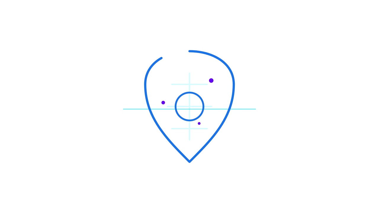 Animated Map Pin Icon Drawing on White Background