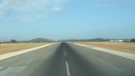 real time take-off shot from a jet cabin in a real flight