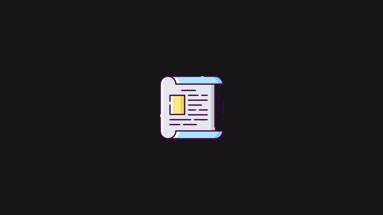 Animated Document Icon with Highlighting Text