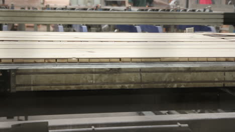 parquet production. industrial factory.. parquet moving in a special device.