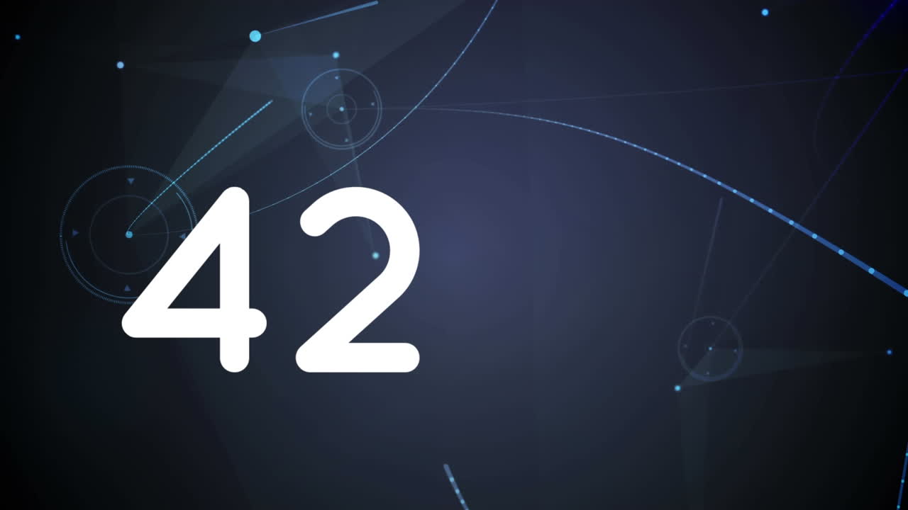 animación de números que cambian a través de la red de conexiones con las estadísticas