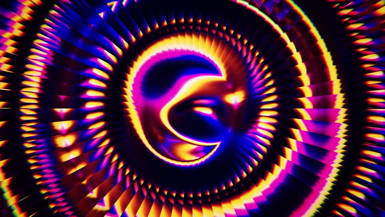 Vortice astratto dinamico con colori neon luminosi