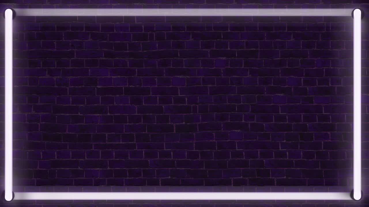 야간 벽돌 벽에 네온 튜브 조명을 흔들어 네온 조명 스위치는 루프를 끄고 원활하게 배경으로 사용할 수 있습니다.