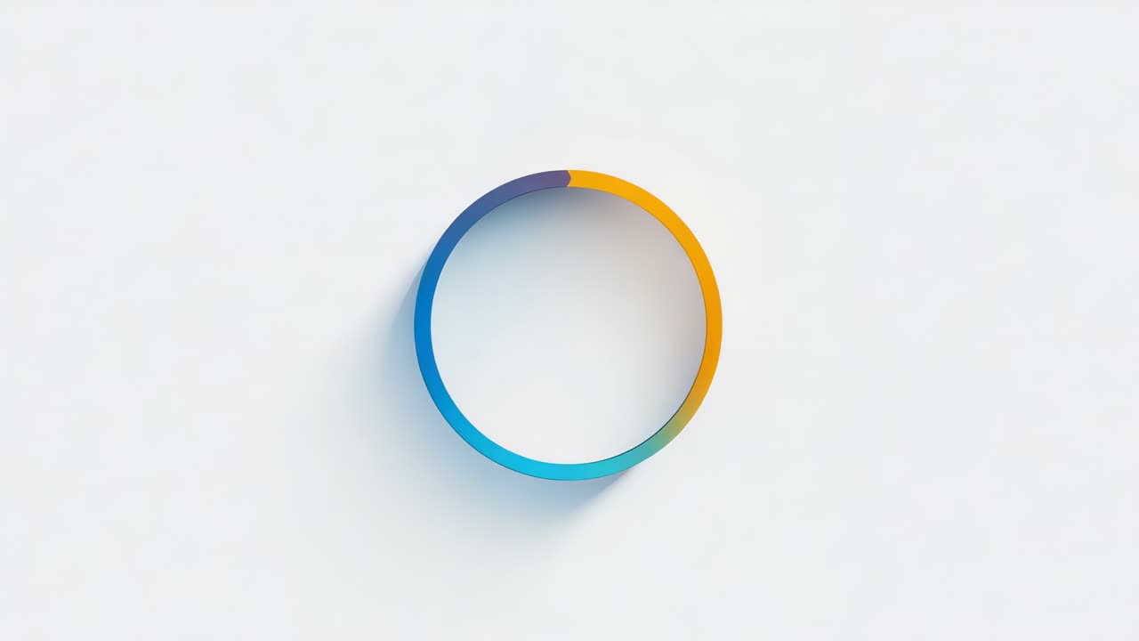Rotating color ring clockwise on white as frames pushing darker marker, drop shadow, shading