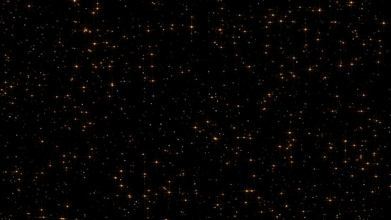 4k Golden Twinkling Stars. Loop