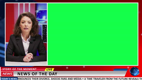 Reporter-presents-news-on-greenscreen