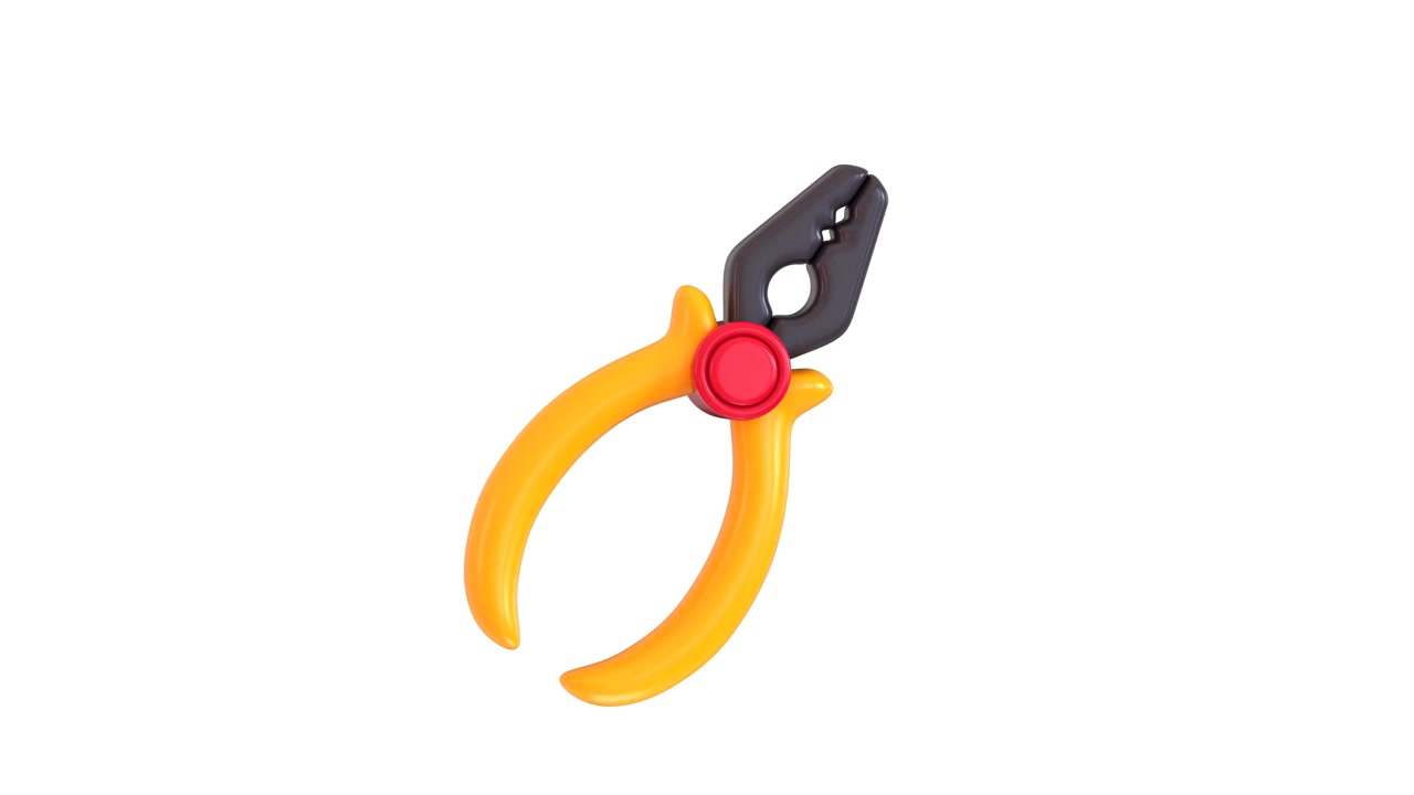 Toy Pliers Rotating Against White Background