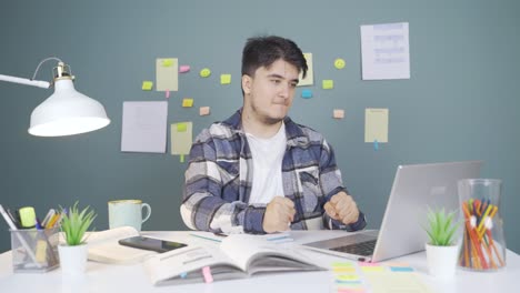 male student with good exam results.